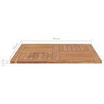 vidaXL Dessus de table Bois de teck solide Carré 90x90x2 5 cm