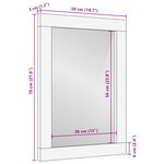 vidaXL Miroir de salle de bain gris 50x3x70 cm bois de manguier massif