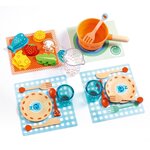 Djeco DJ06547 - Jeu de rôle Cuisine pour enfants - À table les chats