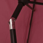 vidaXL Parasol de jardin avec lumières LED mât en acier rouge bordeaux