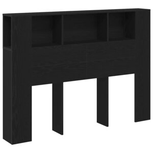 vidaXL Cabinet de Tête de Lit Chêne noir 120 x 18.5 x 102.5 cm