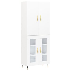 vidaXL Buffet haut Blanc 69 5x34x180 cm Bois d'ingénierie