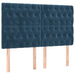 vidaXL Tête de lit à LED Bleu foncé 144x7x118/128 cm Velours