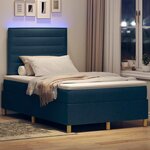 vidaXL Lit à ressort LED avec matelas Bleu 120 x 200 cm tissu
