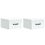 vidaXL Cabinet de chevet mural 2 pc Blanc 34 5 x 33 x 20 cm