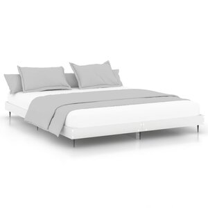 vidaXL Cadre de lit blanc 160x200 cm bois d'ingénierie