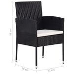 vidaXL Ensemble à manger de jardin 7 Pièces Résine tressée Noir