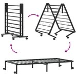 vidaXL Cadre de lit sans matelas pliable noir 80x200 cm acier