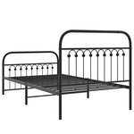 vidaXL Cadre de lit métal sans matelas et pied de lit noir 100x200 cm