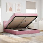 VidaXL Cadre de lit ottoman avec matelas rose 160x200 cm velours