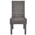 vidaXL Chaises à manger lot de 6 marron rotin Kubu et bois de manguier