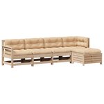 vidaXL Salon de jardin 5 Pièces avec coussins Bois de pin massif