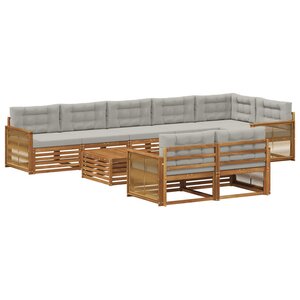 vidaXL Ensemble de canapés d'extérieur avec coussin 9 Pièces