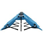 vidaXL Chaise longue pliable 2 places bleu acier