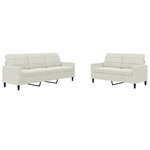 vidaXL Ensemble de canapés 2 Pièces avec coussins Crème Velours