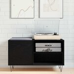 vidaXL Meuble à vinyles Chêne noir 85 x 38 x 48 cm Bois d'ingénierie
