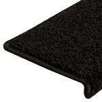 vidaXL Tapis d'escalier 10 pièces 65 x 21 x 4 cm Noir Bord rectangulaire