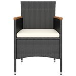 vidaXL Jeu de chaise et tabouret de jardin 4 Pièces Résine tressée Noir