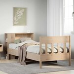 vidaXL Lit bibliothèque sans matelas 75x190 cm bois de pin massif
