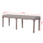 vidaXL Banc Lin Bois solide 150x40x48 cm Gris foncé