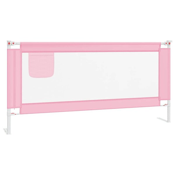 vidaXL Barrière de sécurité de lit d'enfant Rose 190x25 cm Tissu