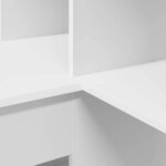 vidaXL Bureau d'angle Blanc 101.5 x 149.5 x 149.5 cm Bois d'ingénierie