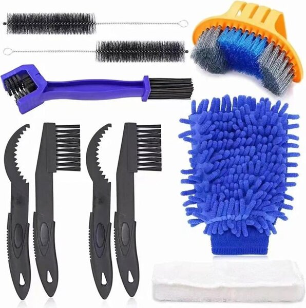ACROPAQ Kit de nettoyage pour vélo - Ensemble de 10 outils - Gardez votre vélo impeccable