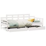 vidaXL Lit de jour et tiroirs sans matelas blanc 90x190 cm bois massif