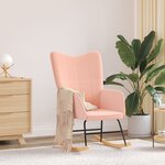 Chaise relaxante vidaXL en tissu laineux rose