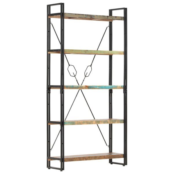 vidaXL Bibliothèque 5 niveaux 90x30x180 cm Bois solide de récupération