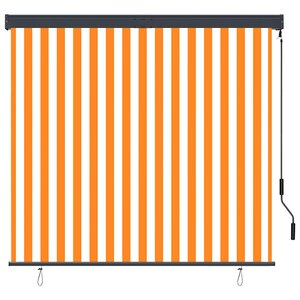 vidaXL Store roulant d'extérieur 160x250 cm Blanc et orange