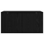 vidaXL Meuble TV mural Chêne noir 80 x 34 5 x 40 cm Bois d'ingénierie