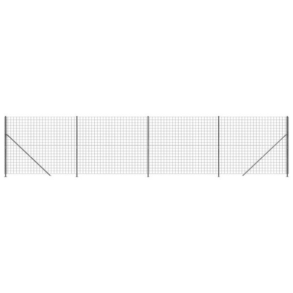 vidaXL Clôture en treillis métallique avec bride anthracite 1 4x10 m