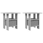 vidaXL Table de chevet 2 pc Gris Sonoma 41 x 40 x 45 cm