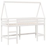 vidaXL Lit superposé et échelle et toit blanc 80x200cm bois pin massif