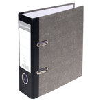 Classeur à levier papier marbre gris dos de 70mm - A5 vertical. Gris-dos noir x 10 EXACOMPTA