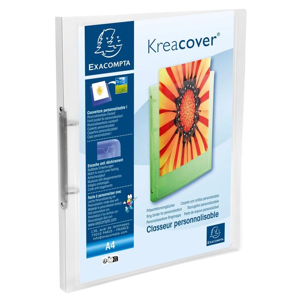 Classeur 2 Anneaux 15mm Polypropylène Chromaline 5/10e Krea Cover - A4 - Incolore - X 25 - Exacompta