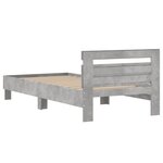 vidaXL Cadre de lit avec tête de lit gris béton 100x200 cm