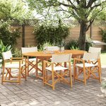 vidaXL Chaises de jardin pliables lot de 6 blanc crème tissu