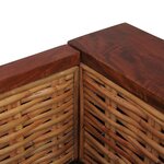 vidaXL Canapé à 2 places avec coussins Marron Rotin naturel