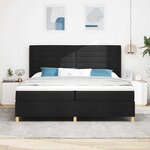 vidaXL Lit à ressorts avec matelas Noir 140 x 200 cm tissu