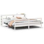 vidaXL Cadre de lit et tête de lit blanc 200x200 cm bois de pin massif