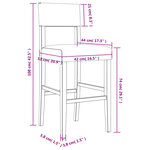 vidaXL Chaises de bar lot de 2 bois massif d'hévéa et similicuir