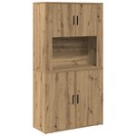 vidaXL Highboard en chêne artisan de 80x33x150 cm en bois d'ingénierie