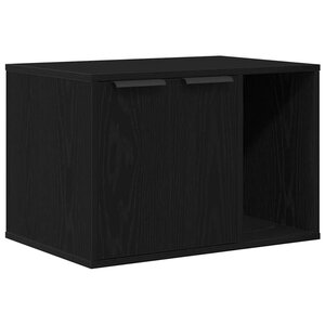 vidaXL Bac à litière pour chat Chêne noir 60 x 40 x 40 cm Bois d'ingénierie