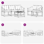 vidaXL Ensemble de canapés d'extérieur 6 pc Blanc et Beige