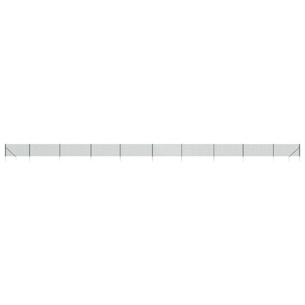vidaXL Clôture à mailles losangées avec piquet d'ancrage vert 1 1x25 m