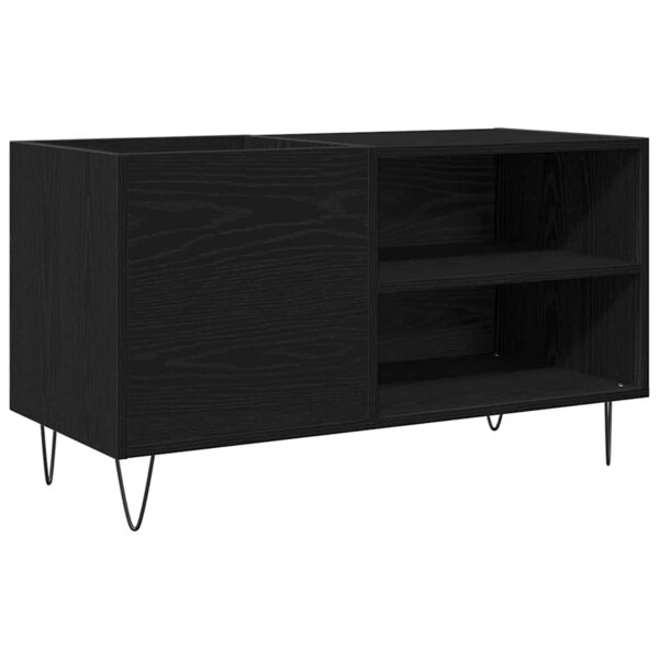 vidaXL Meuble à vinyles Chêne noir 85 x 38 x 48 cm Bois d'ingénierie
