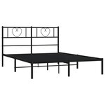 vidaXL Cadre de lit métal sans matelas avec tête de lit noir 140x190cm