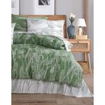 Parure de lit - housse de couette 220 x 240 + 2 taies d'oreiller 60 x 60 coton renforcé - Vert